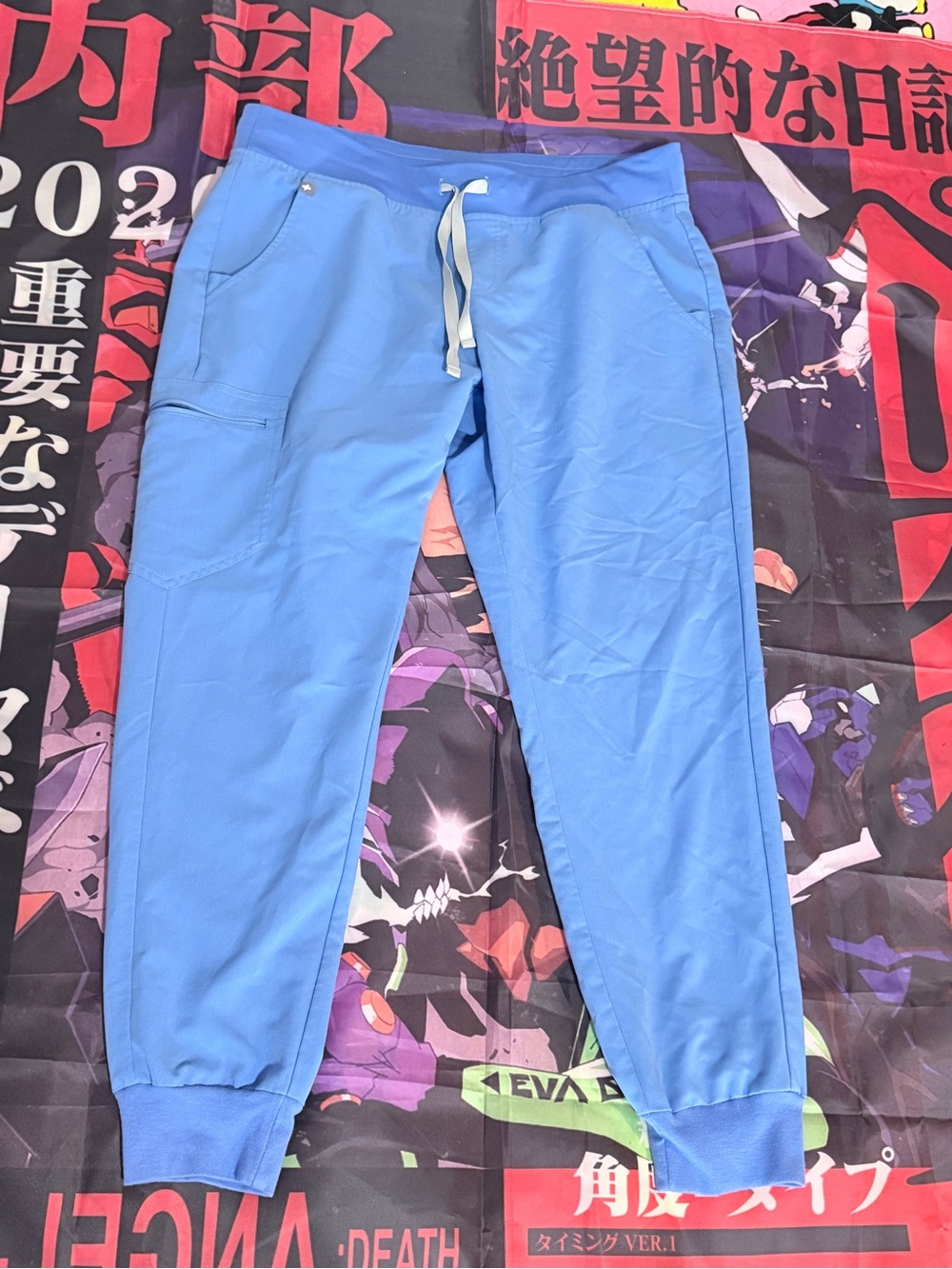 Figs Men's Sky Blue Drawstring Joggers